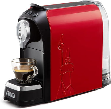Bialetti Sarribaer, Espresso Café Máquina por Aluminio Cápsulas, 1200W, Rojo